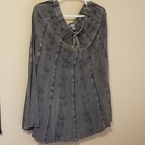 Floral Embroidered Maxi Skirt, size XL